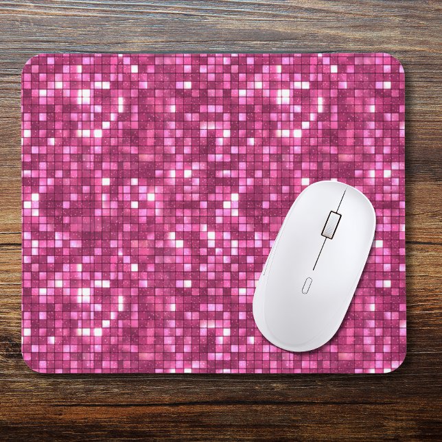 Trendy Valentine Hot Pink Disco Style Square Mousepad (Von Creator hochgeladen)