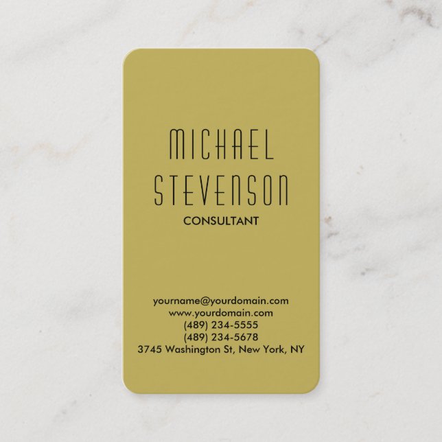 Trendy Vegas Gold Runded Corner Business Card Visitenkarte (Vorderseite)