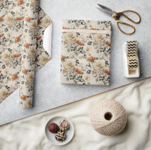 Trendy verbrannte orange Terracotta Elfenbein winz Geschenkpapier