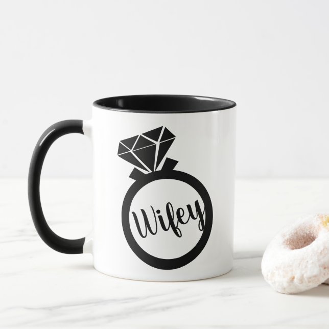 Trendy Verlobung Ring Wifey Tasse (Mit Donut)