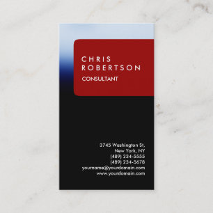 Trendy Vertical Blue Red Strip Business Card Visitenkarte