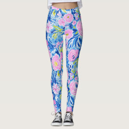 Trendy Vibrany Summer Resort Chic floral Mode Leggings
