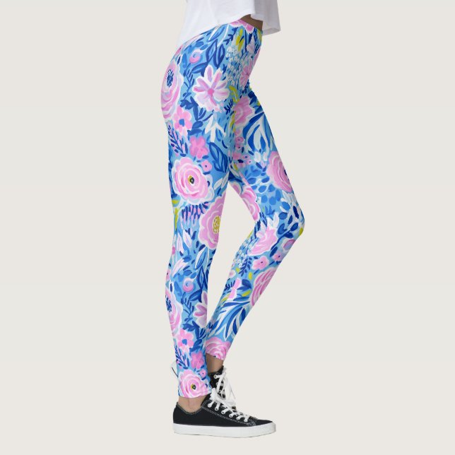 Trendy Vibrany Summer Resort Chic floral Mode Leggings (Rechts)