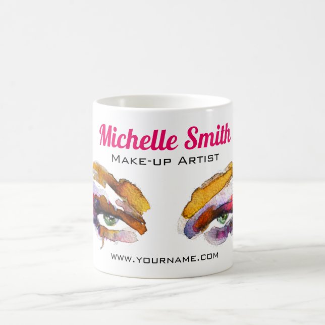 Trendy Vibrany Watercolor Eye Makeup Artist Kaffeetasse (Mittel)