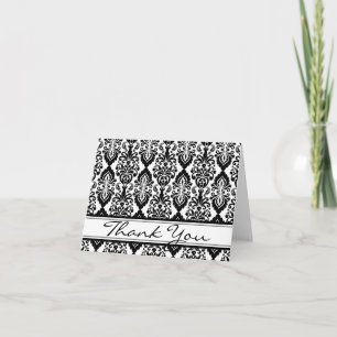 Trendy Viktorianisch Black Lace Damask Dankeskarte