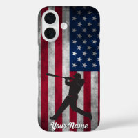 Trendy Vintag American Flag Baseball Personalisier