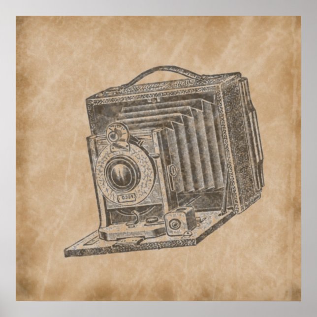 Trendy Vintag Camera Poster (Vorne)