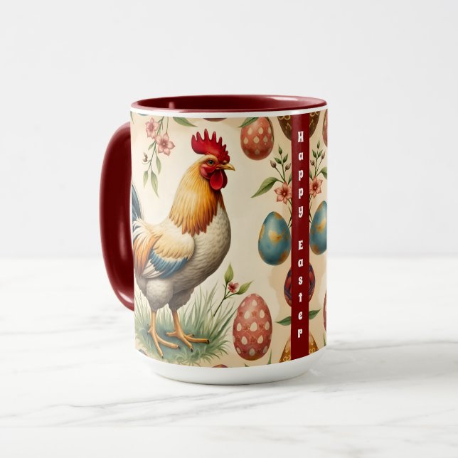 Trendy Vintag Holiday Easter Collection Tasse (Vorderseite Links)