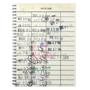 Trendy Vintag Paper Due Date Library Notizblock