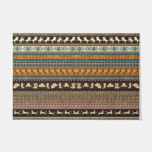 Trendy Vintag Pattern Rug, Retro Vibes Fußmatte