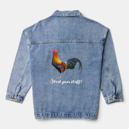 Trendy Vintag Rooster Denim Jacket Jeansjacke