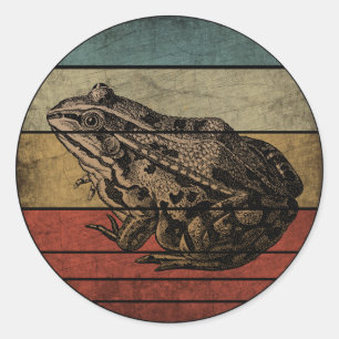 TRENDY VINTAGE FROSCH RUNDER AUFKLEBER
