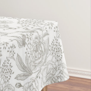 Trendy Vintage, neutrale Farben, graue Blume Tischdecke