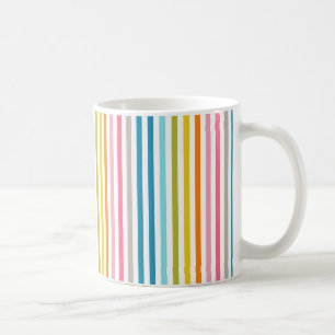 Trendy Vintage Pastellfarbstreifen Kaffeetasse