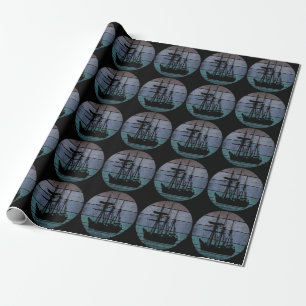 TRENDY VINTAGE SCHIFF FISCHER FISCHERBOOT GESCHENKPAPIER