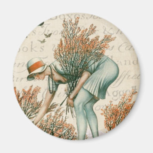 Trendy Vintage Skriptfrau für den Nationalpark Magnet