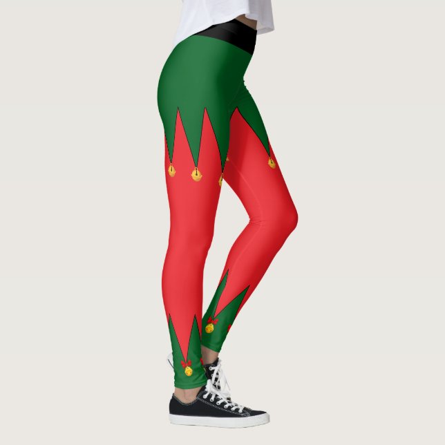 Trendy Vintage Weihnachtsfeiertag Elf Red Green Leggings (Rechts)