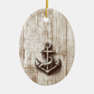 Trendy Vintager rustikaler nautischer Anker Keramikornament