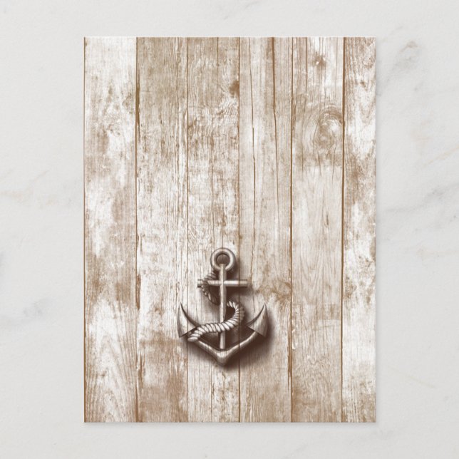 Trendy Vintager rustikaler nautischer Anker Postkarte (Vorderseite)