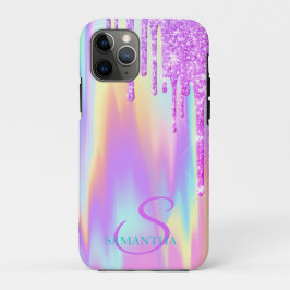 Trendy Violet Glitzer Tropfens Ombre Holographic Case-Mate iPhone Hülle
