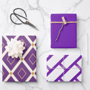 Trendy Violet Lila Dynamic Gemustert Geschenkpapier Set