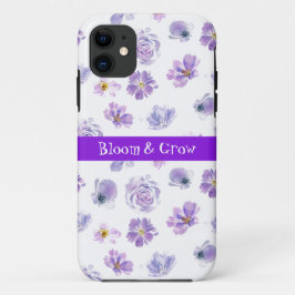 Trendy violette Blumen Muster iPhone Case