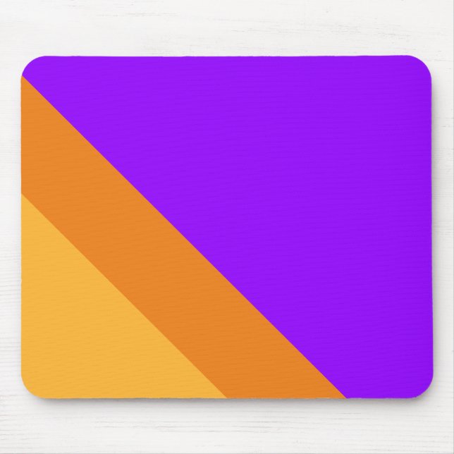 Trendy Vivid Bright Lila Orange Yellow Stripes Mousepad (Vorne)
