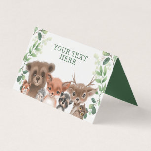 Trendy waldland Tiere Forest Greenery Platzkarte