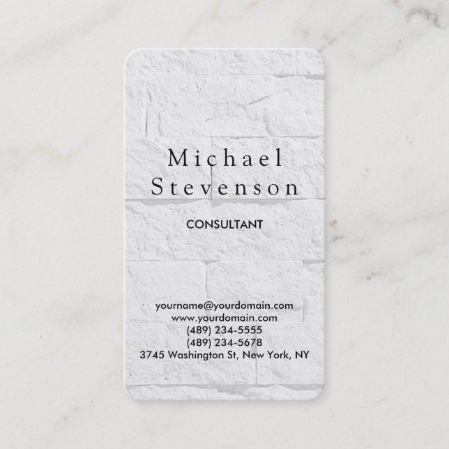 Trendy Wall Brick Rounded Corner Business Card Visitenkarte (Vorderseite)