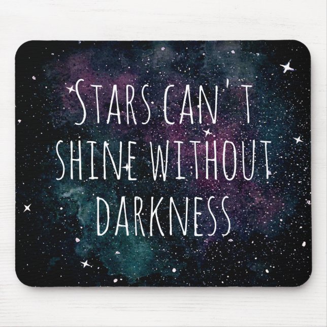Trendy Wasserfarbe Starry Night Inspiration Zitat Mousepad (Vorne)