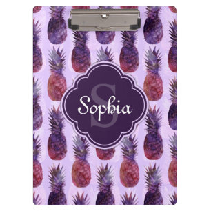 Trendy Watercolor Ananas Muster Klemmbrett