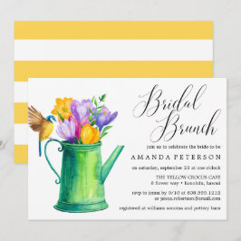 Trendy Watercolor Blume Hochzeit Bridal Brunch Einladung