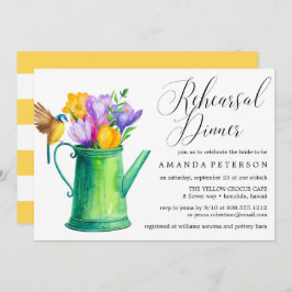 Trendy Watercolor Blume Hochzeit Probe Dinner Einladung