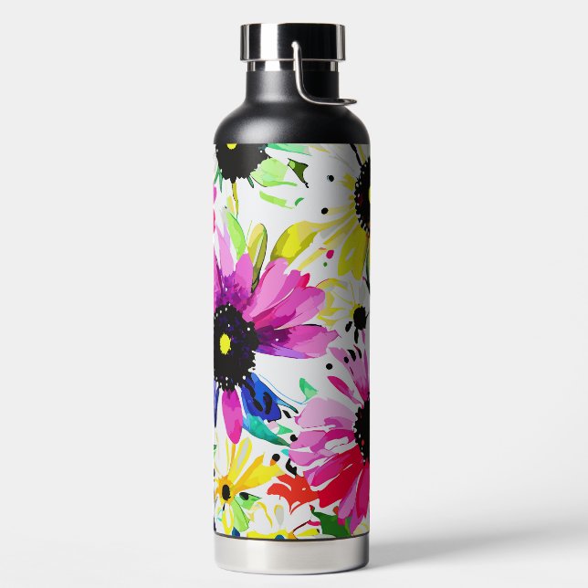 Trendy Watercolor Blume Trinkflasche (links)