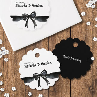Trendy Watercolor Bow Classic Vielen Dank für Ihre Geschenkanhänger