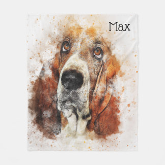 Trendy Watercolor-Dachshund-Jagdhund Fleecedecke