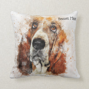 Trendy Watercolor-Dachshund-Jagdhund Kissen