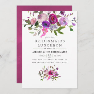 Trendy Watercolor Floral Bridesmaids Einladung