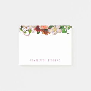 Trendy Watercolor Floral Stilvolle moderne Vorlage Post-it Klebezettel