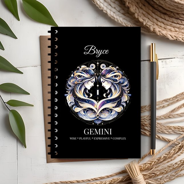Trendy Watercolor Gemini Zodiac Journal Notizbuch (Von Creator hochgeladen)