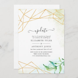 Trendy Watercolor Geometric Wedding Update Einladung