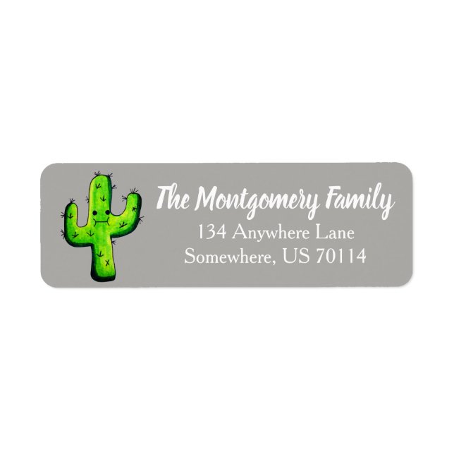 Trendy Watercolor Kawaii Cactus (Vorne)