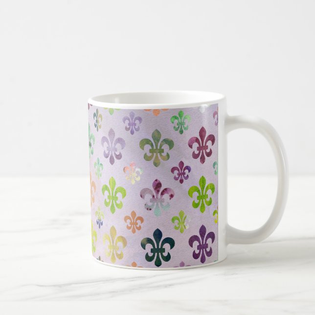 Trendy Watercolor Lilie Pattern Kaffeetasse (Rechts)