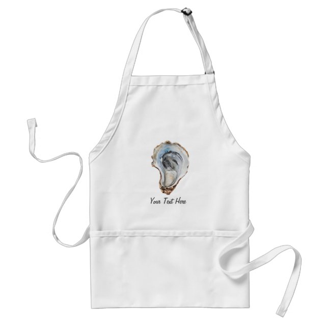 Trendy Watercolor Nautical Oyster Personalized  Schürze (Vorne)