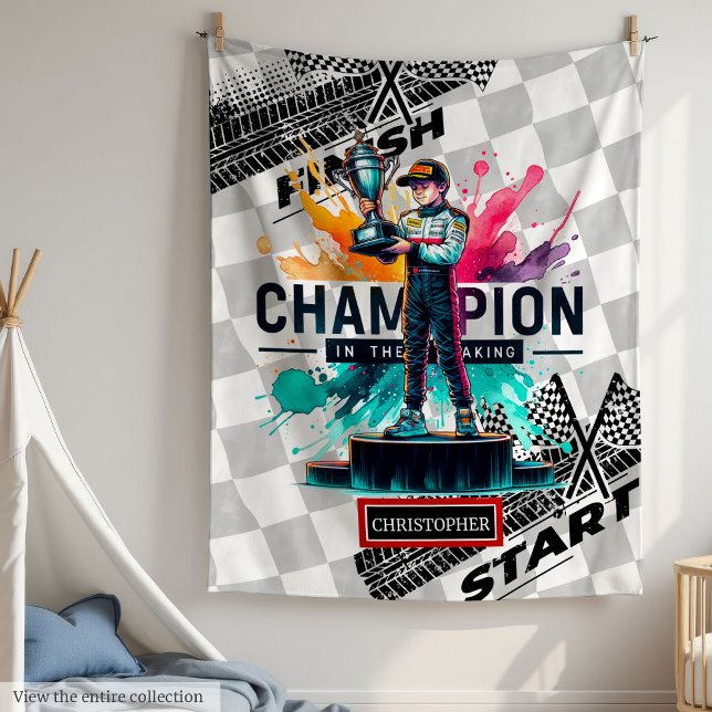 Trendy Watercolor Racing Sport Car Boy Blanket Fleecedecke (Trendy Watercolor Racing Sport Car Boy Blanket)