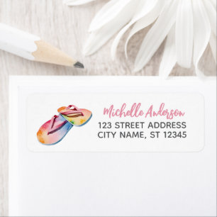 Trendy Watercolor-Strand-Flip-Flops Rücksendeadres