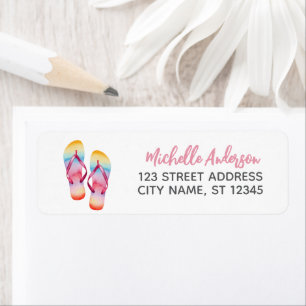 Trendy Watercolor-Strand-Flip-Flops-Rücksendeadres