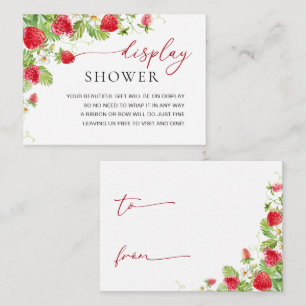 Trendy Watercolor Strawberry Baby Display Dusche Begleitkarte