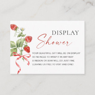 Trendy Watercolor Strawberry Bridal Display Dusche Begleitkarte