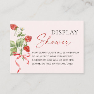 Trendy Watercolor Strawberry Bridal Display Dusche Begleitkarte